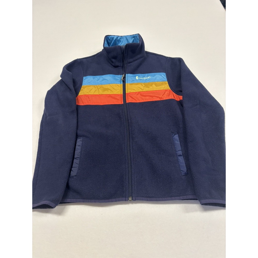 Cotopaxi Men Teca Fleece Full Zip Jacket S Blue Stripe Hike Outdoor Gorp Retro - Picture 2 of 5